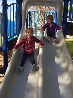 Gemma (with the straight hair) and Olivia (Livy)